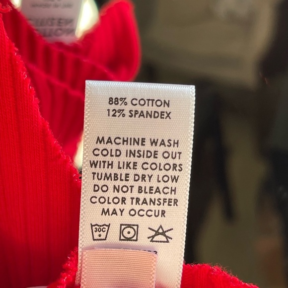NWT Cotton Citizen Women's Red Ribbed Capri Cropped Muscle Tank - Picture 5 of 8